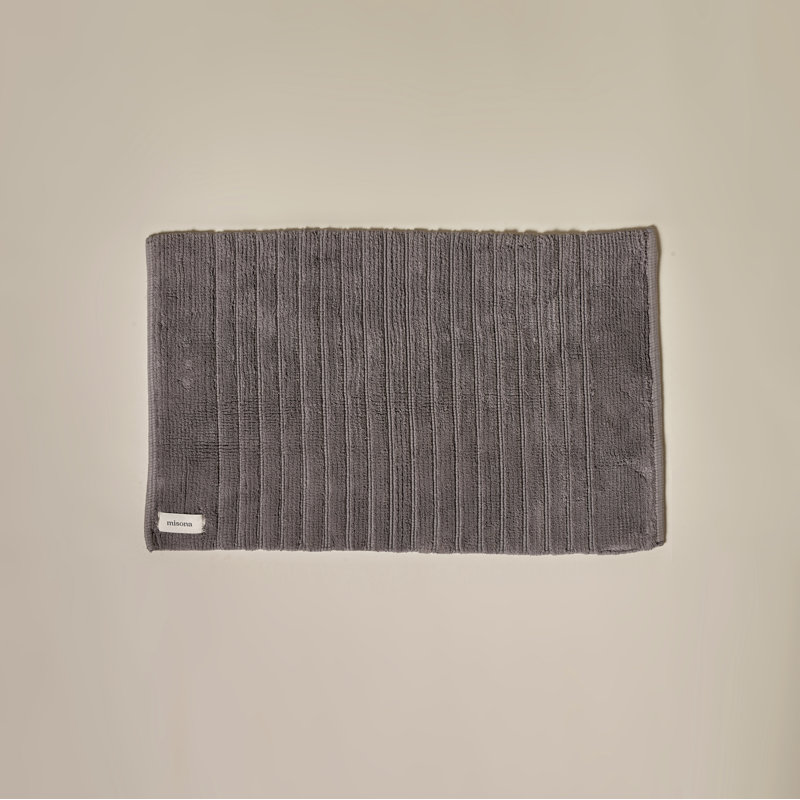 Rectangle Organic Cotton Bath Mat, Dark Gray