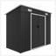 Remise extérieure en acier galvanisé durable avec portes coulissantes et ventilation pour un rangement sécuritaire dans le jardin