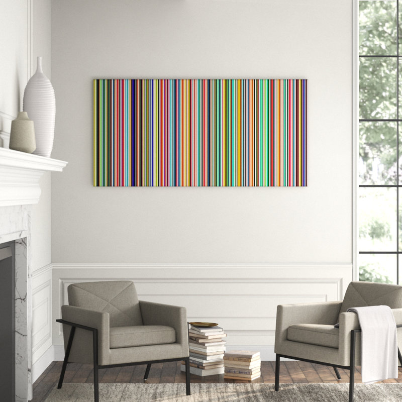 «Prop proportionate Lines II» par James McAllen - reproduction imprimée, H 30 po x l 60 po x P 1,5 po, Couche de verre