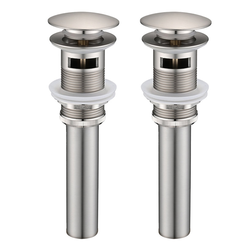 Bathroom Sink Pop Up Drain With Overflow,Stainless Steel,Two Pieces, Brushed Nickel