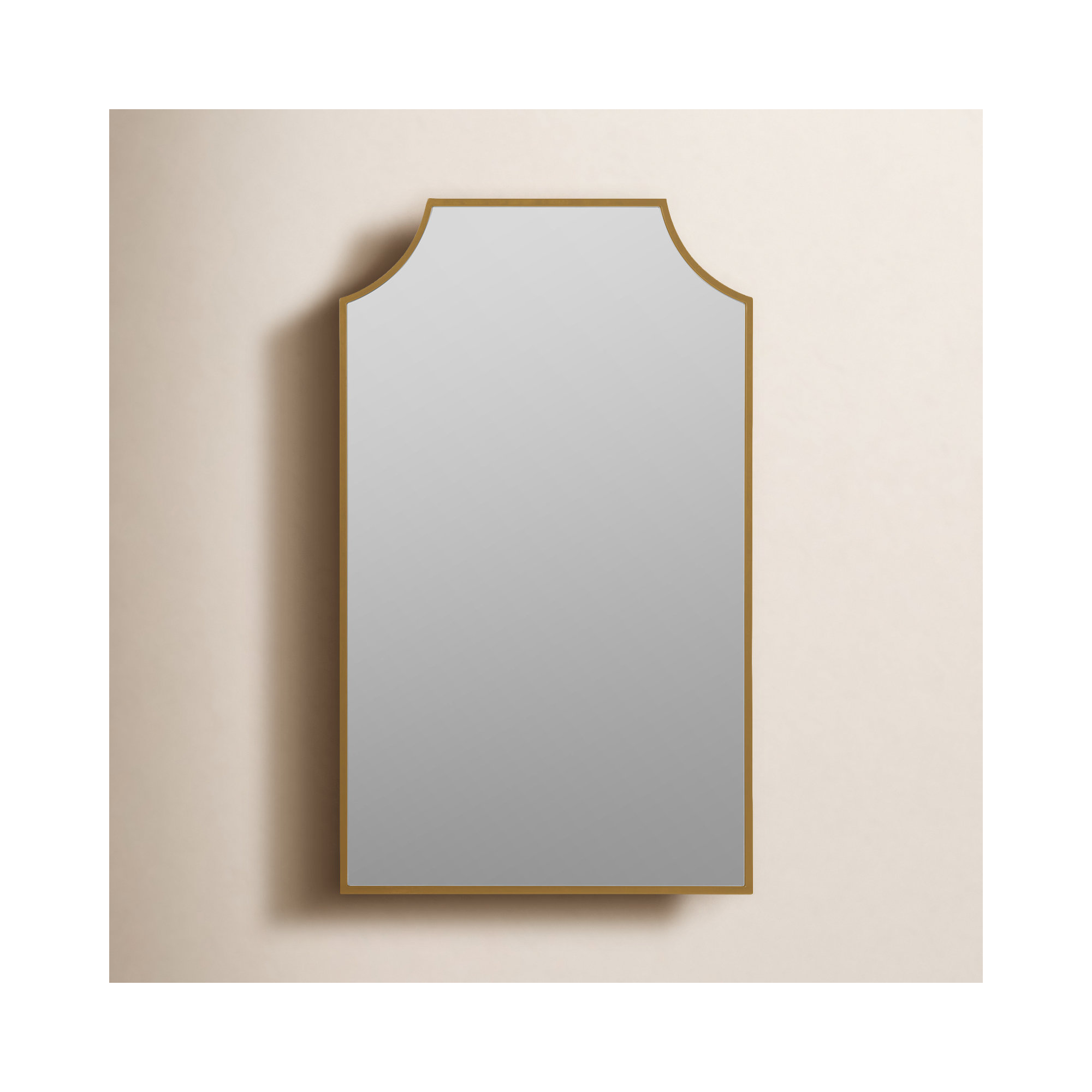 Simone Medicine Cabinet, Recess and Surface Mount,  Gold