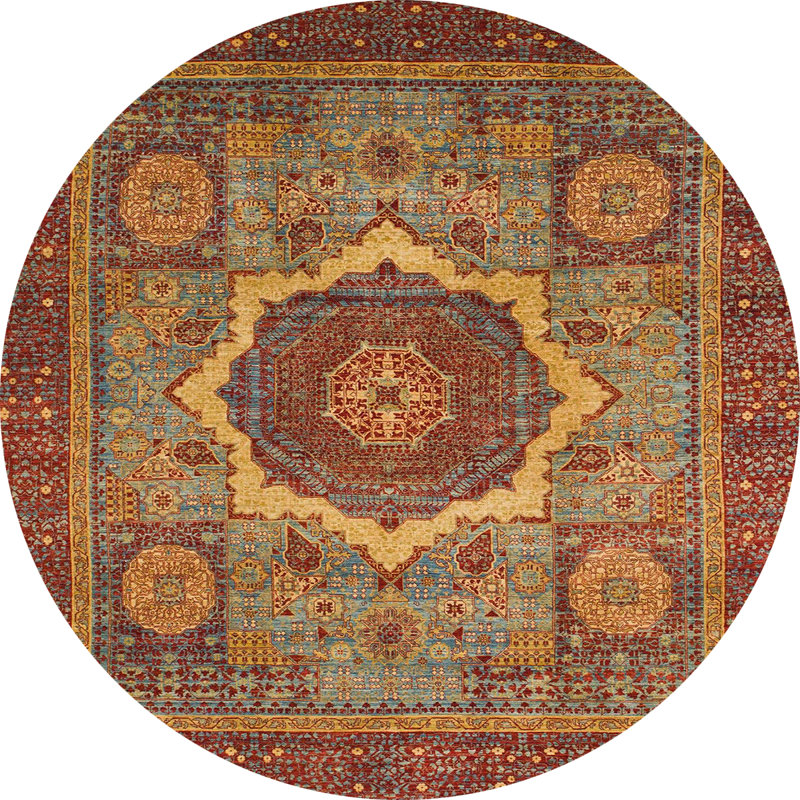 Abstract Indoor Rug, Round 7'