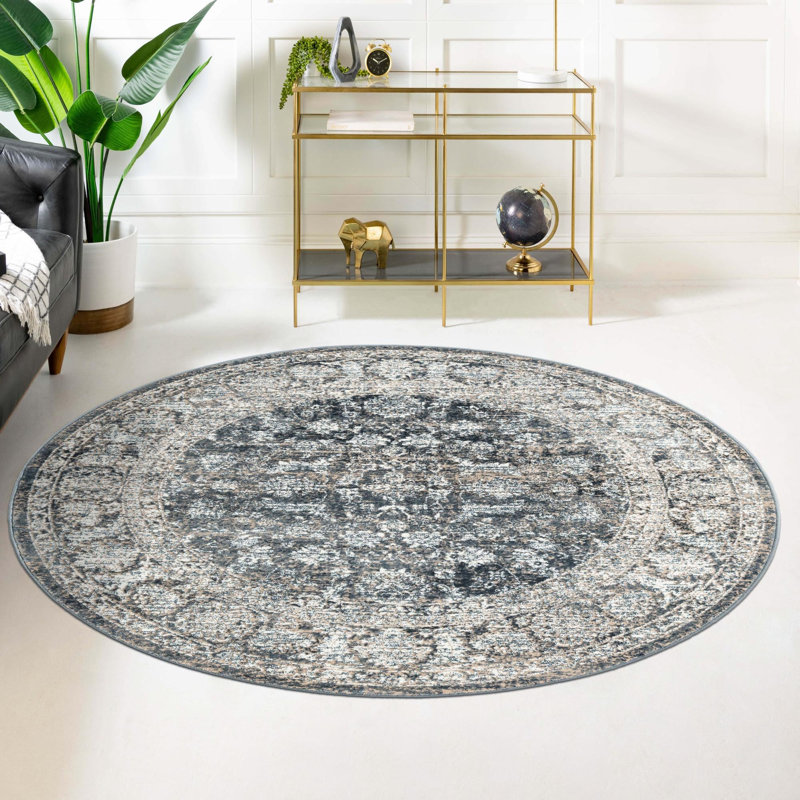 Antwanae Camouflage Indoor Rug, Round 3'3"
