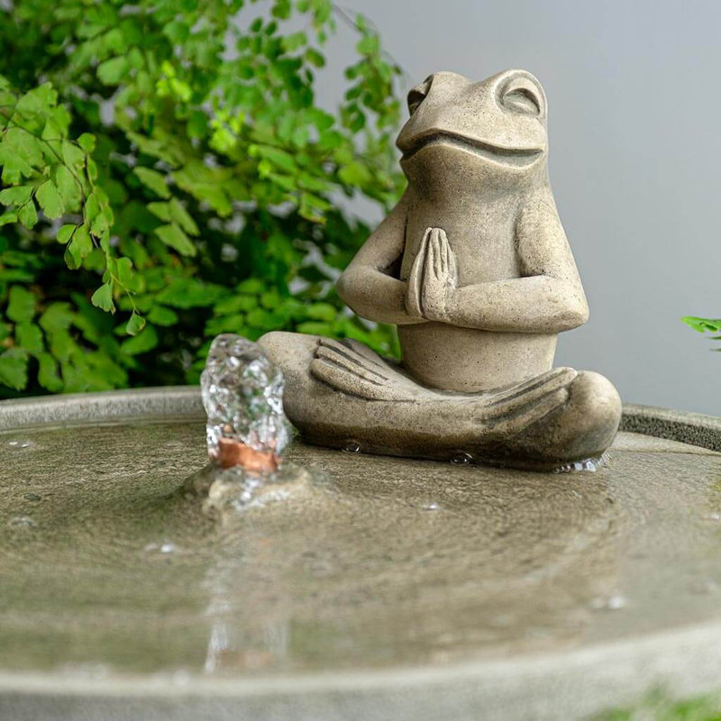 Aana Hand Crafted Weather Resistant Birdbath Fountain, Nero Nuovo