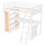 Lit mezzanine avec échelle, tablettes et bureau