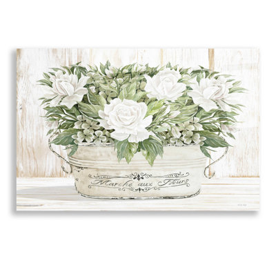 «Roses in White» par Cindy Jacobs, art mural en verre acrylique