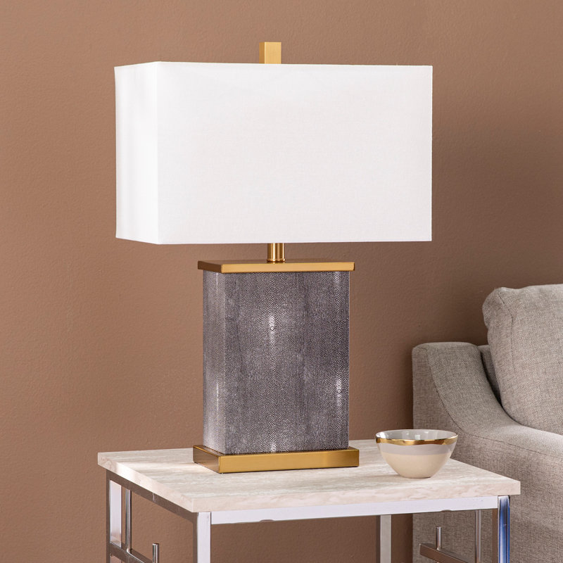 Lampe de table avec abat-jour, noir et blanc