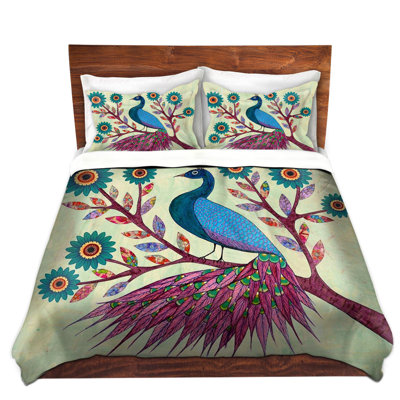 Ensemble de housse de couette bleu paon