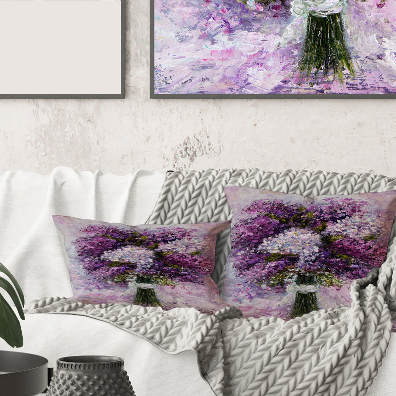 Purple Hyacinth Bouquet - Traditional Printed Pillow, 18" x 18"