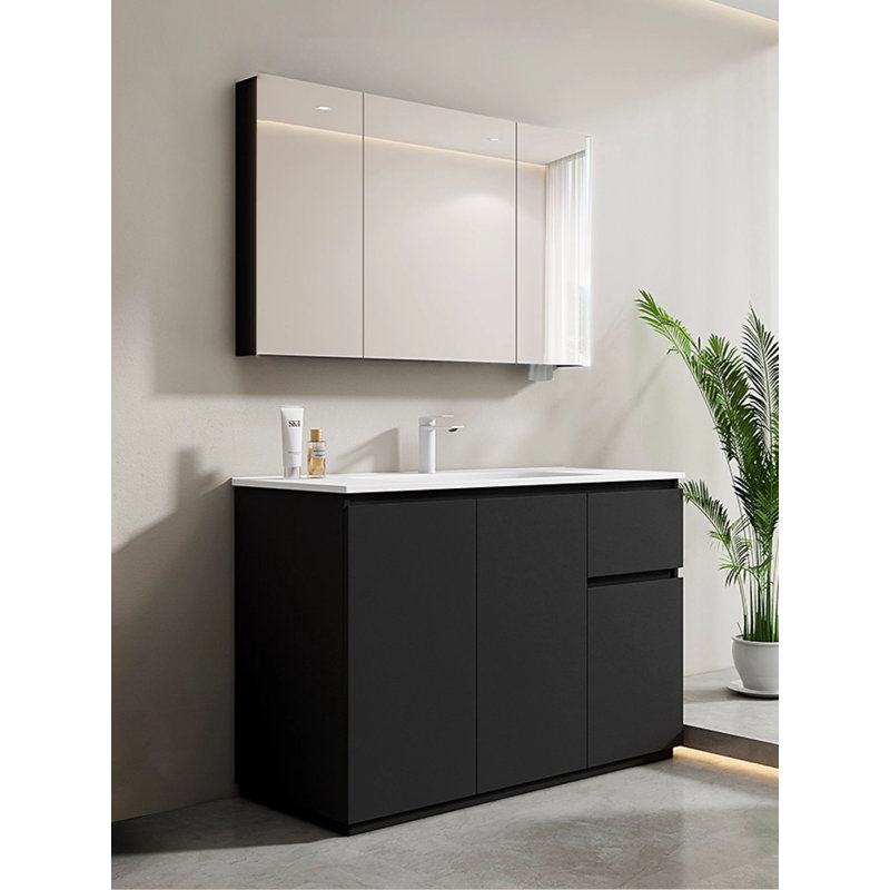 Meuble-lavabo italien minimaliste avec base en acier inoxydable et aluminium nid d'abeille