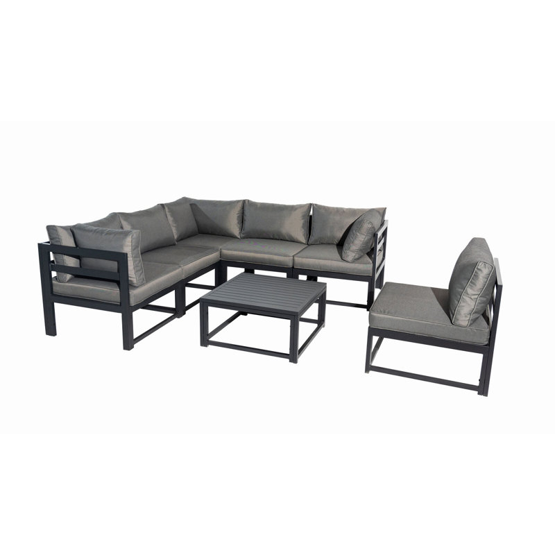Mulac 6 - Person Patio Dining Set with Square Table , Cushions Included