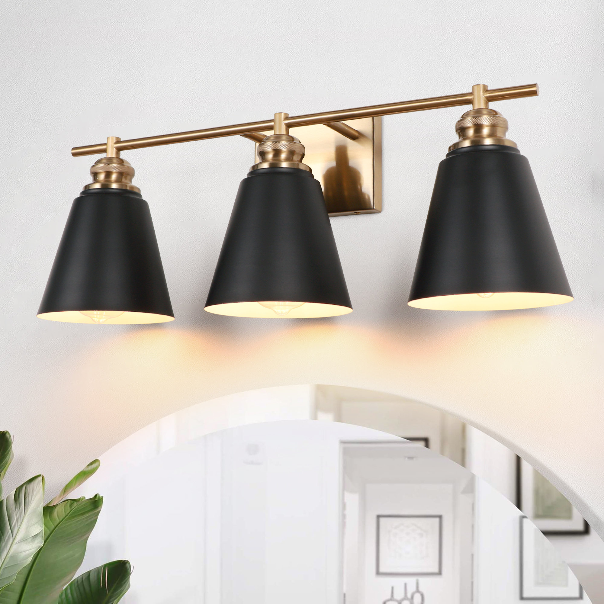 Mercer41 Dimmable Black Gold Bathroom Vanity Light & Reviews Wayfair