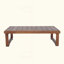 Table basse d'extérieur en bois d'acacia rustique avec un design à lattes et des pieds de traîneau, parfaite pour améliorer les rassemblements de patio et la durabilité.-315258612