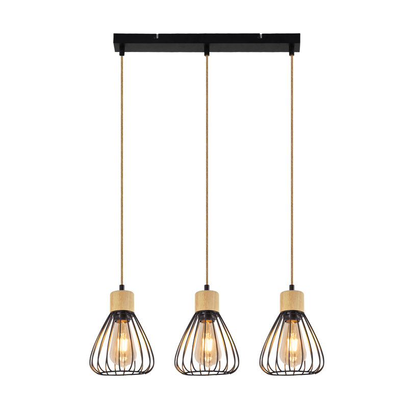 3 - Light Matte Black Cylinder Pendant