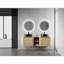 Meuble-lavabo mural moderne avec lavabo en céramique et grand rangement