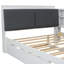 Lit plateforme double en bois avec lit gigogne escamotable, tablettes de rangement et tête de lit à rangement amélioré, blanc-168334831