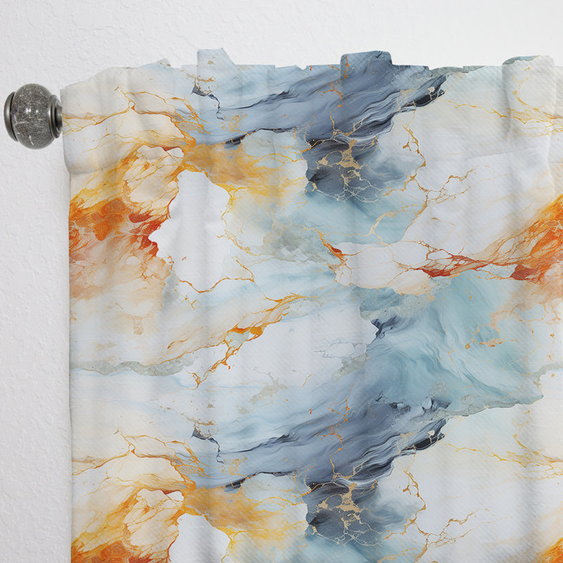 Vintage Reverie Marble Pattern II - Glam Velvet Curtain - Room Darkening - 1 Panel, 52" W x 95" L