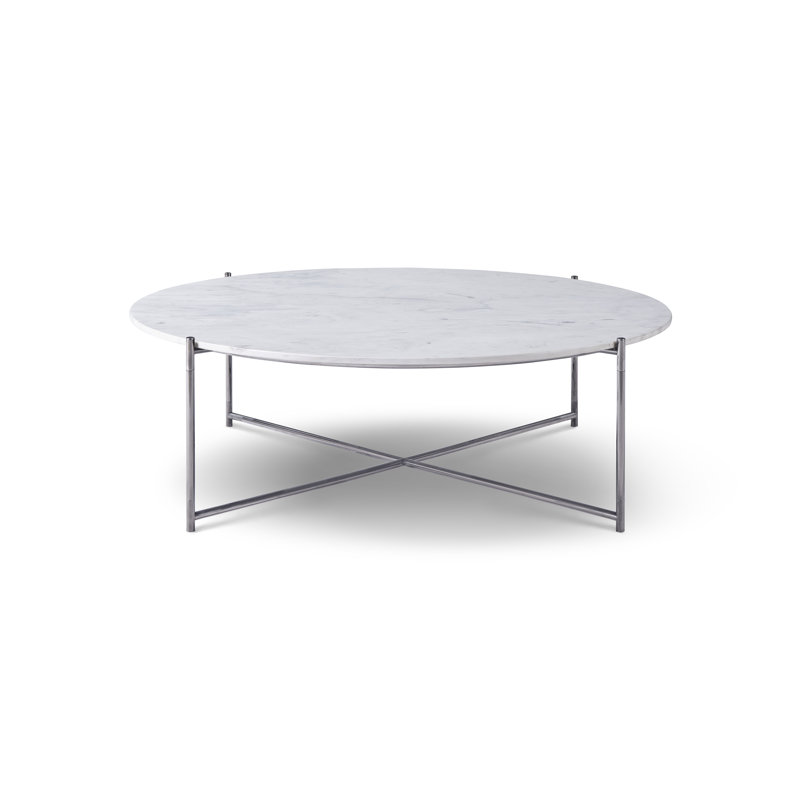 Arnay Cross Legs Coffee Table, Dark Chrome, 36.7cm H x 113.5cm W x 113.5cm D
