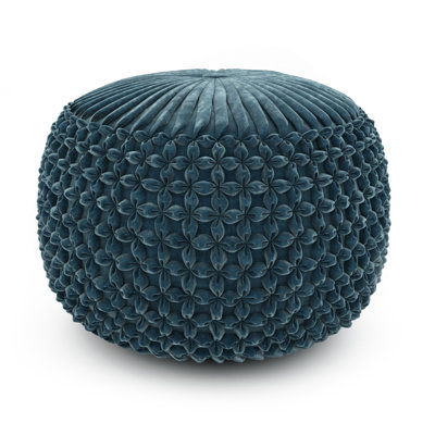 Renee - Pouf rond - Bleu sarcelle
