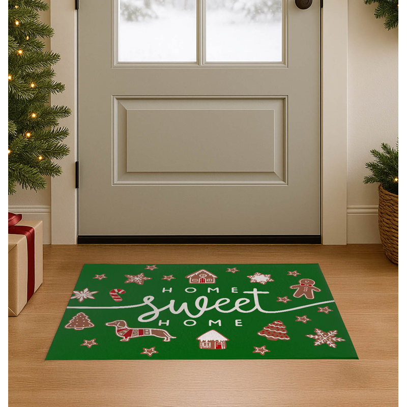 Paillasson Gingerbread, Vert, L 60 po x L 84 po