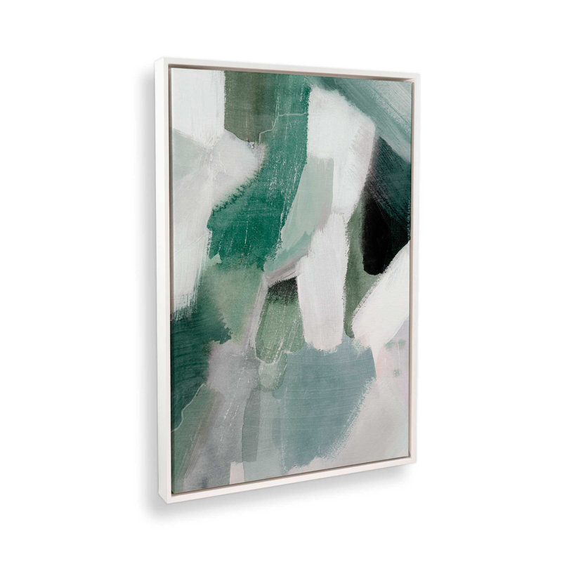 Emerald Mist II, reproduction sur toile dans un cadre, H 18,75 po x l 12,75 po, Blanc opaque