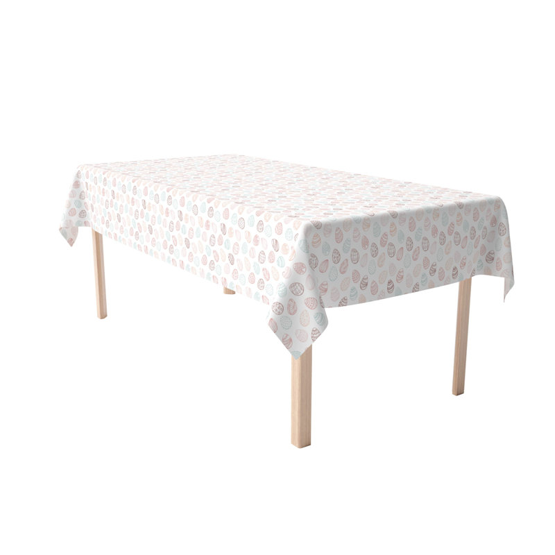 Cuji Table Runner, 100% Cotton, 16X108", Watercolor Decorative Easter Eggs, 84" L x 60" W
