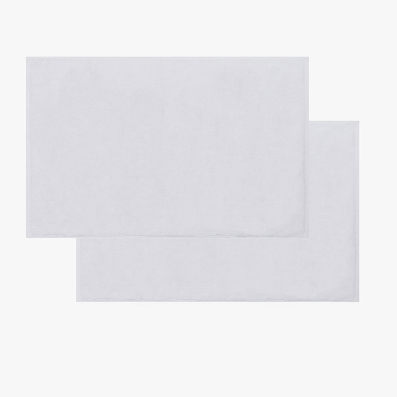 Mac 2 Pcs Turkish Bath Mat Set, White