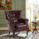 Fauteuil à oreilles en simili cuir Diavion