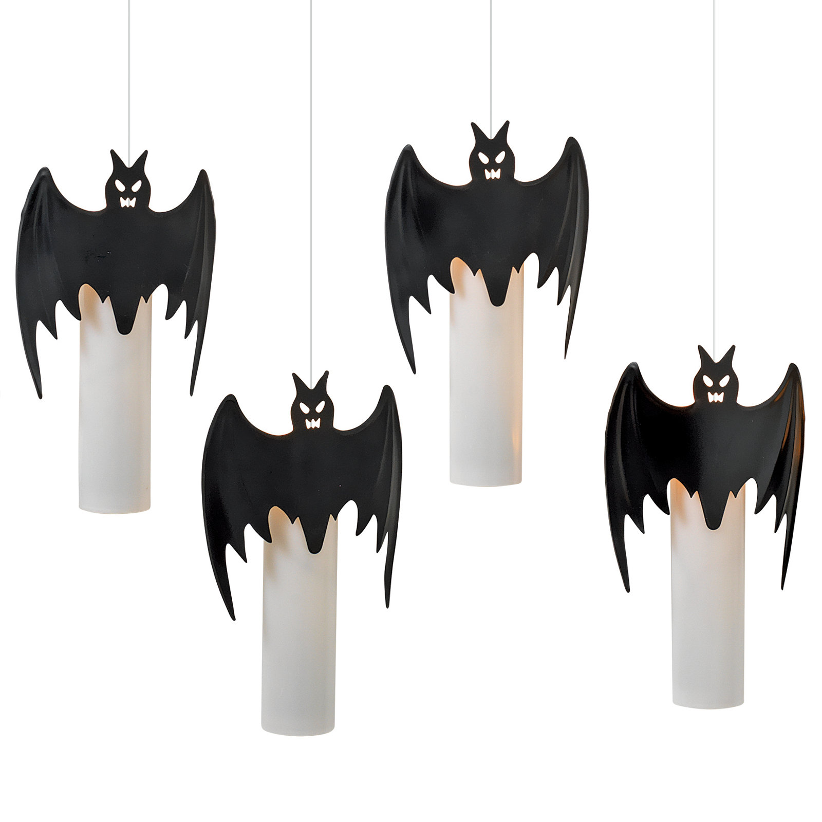 Lighted Candle/Bats Set of 4 11.2"H