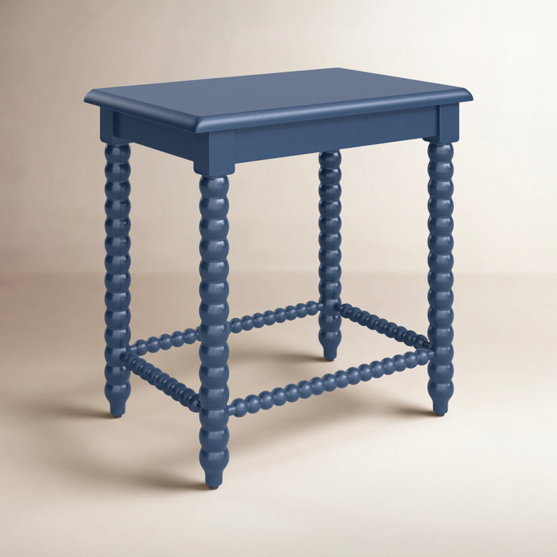 Lind Island Solid Wood End Table, Navy
