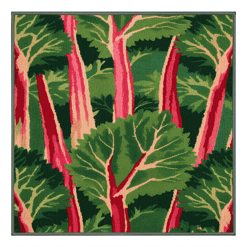  Tapis lavable en légumes Rhubarb, Rectangulaire 2 pi x 3 pi