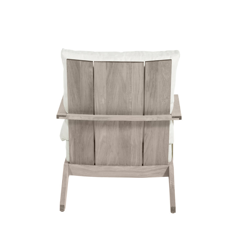 Ashland Patio Lounge Chair with Cushions, Welt, Natural White, Oyster Teak