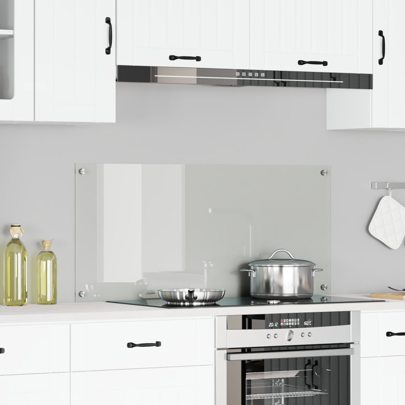 Kitchen Backsplash Tempered Glass, 50 x 110 cm, Transparent