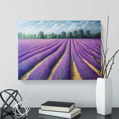 A Superb Lavender Flower Field - Wrapped Canvas Painting