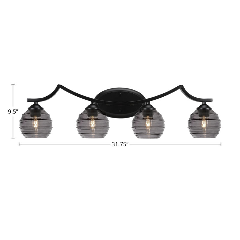 Zilo 4 Light Bath Bar, Off White, Matte Black