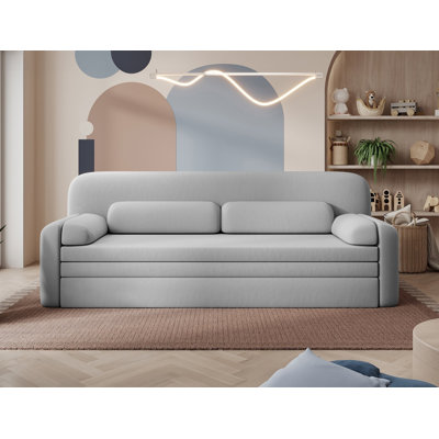 Elioss 3 Seater Storage Sleeper Sofa - Light Grey