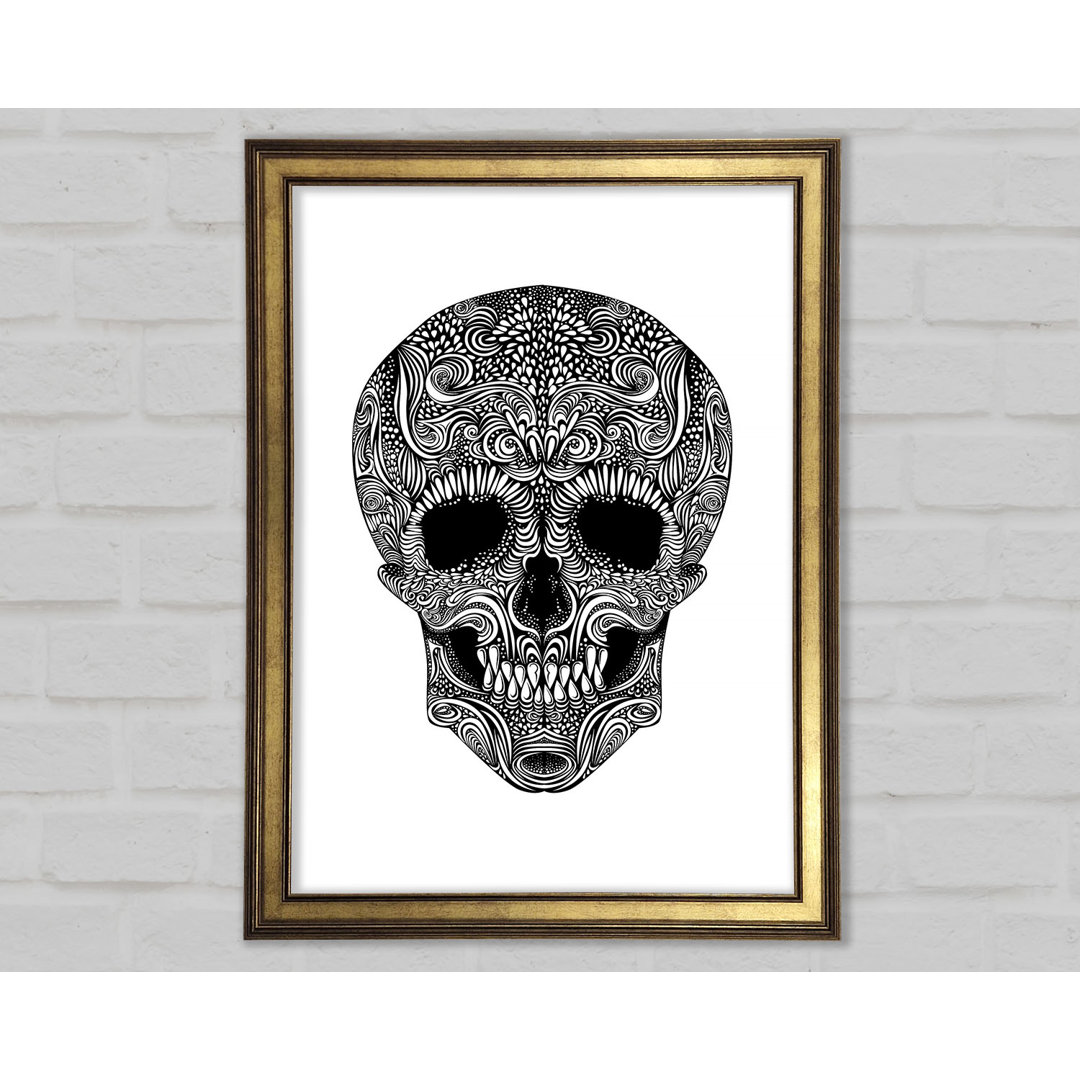 Hud Mexican Skull 2 Gerahmter Druck Wandkunst