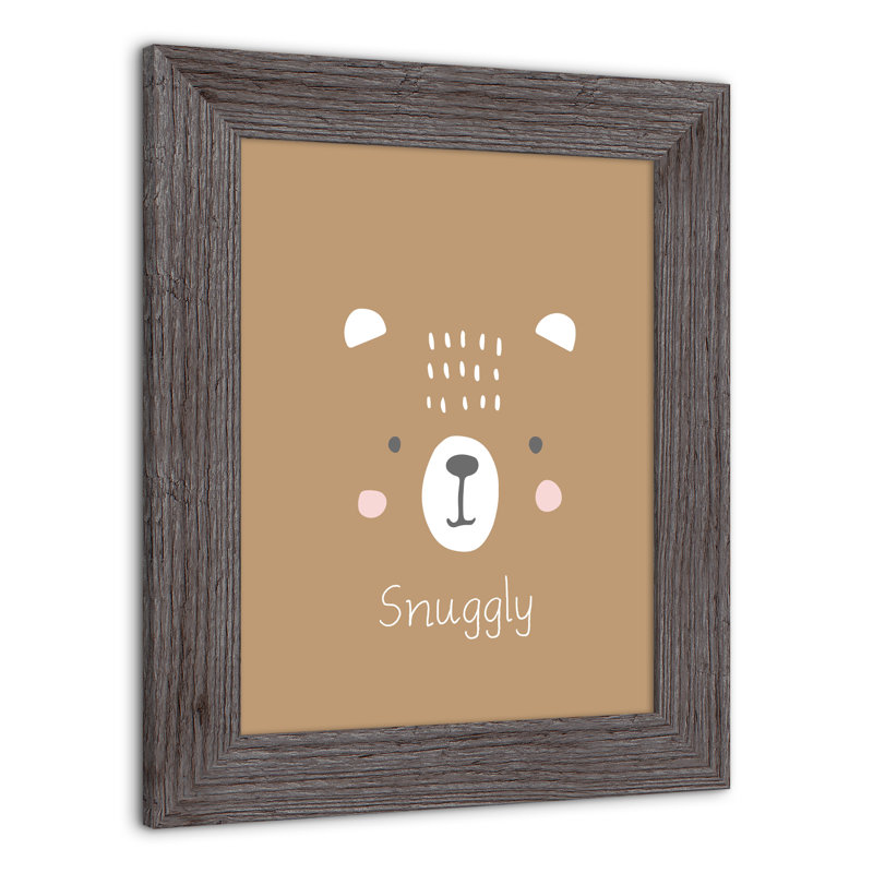 Art encadré Snuggly, Cadre gris, H 14 po x l 11 po x P 0,75 po