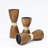 Rustic Wood Candle Holders Set of 3 with Rattan Detail, Farmhouse Decorative Pillar Candle Holders
