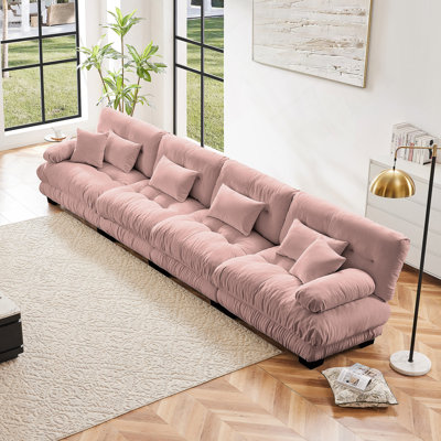 Canapé modulaire confortable en chenille pour différents espaces, élégant et polyvalent