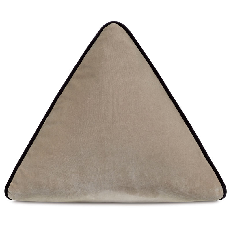 Studio 773 Lifestyle Velvet Triangular Pillow Cover & Insert, Khaki