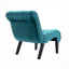 Chaise d'appoint sans accoudoirs en velours bleu sarcelle pour adultes COOLMORE, pieds en bois massif pour le salon, la chambre à coucher et le bureau-185294267