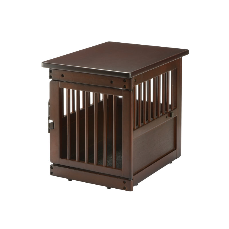 Wooden End Table Pet Crate, Medium (24" H x 25" W x 31.1" D), Dark Brown