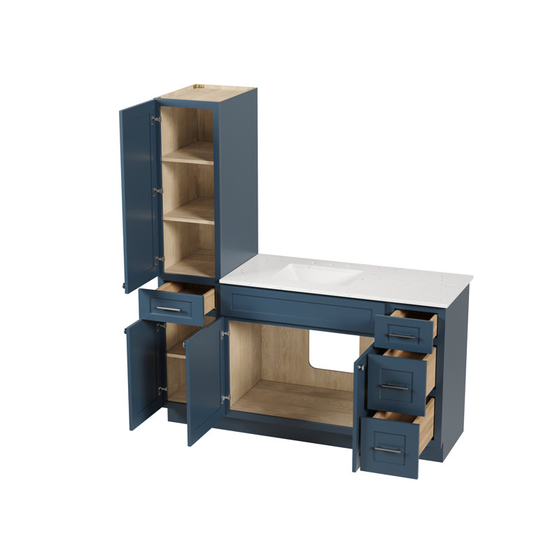 Meuble-lavabo simple 63 po Disar, Bleu