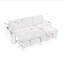 Canapé-lit moderne en chenille multifonctionnel avec table rétractable et éclairage DEL, ports de chargement USB et porte-gobelets-961789295