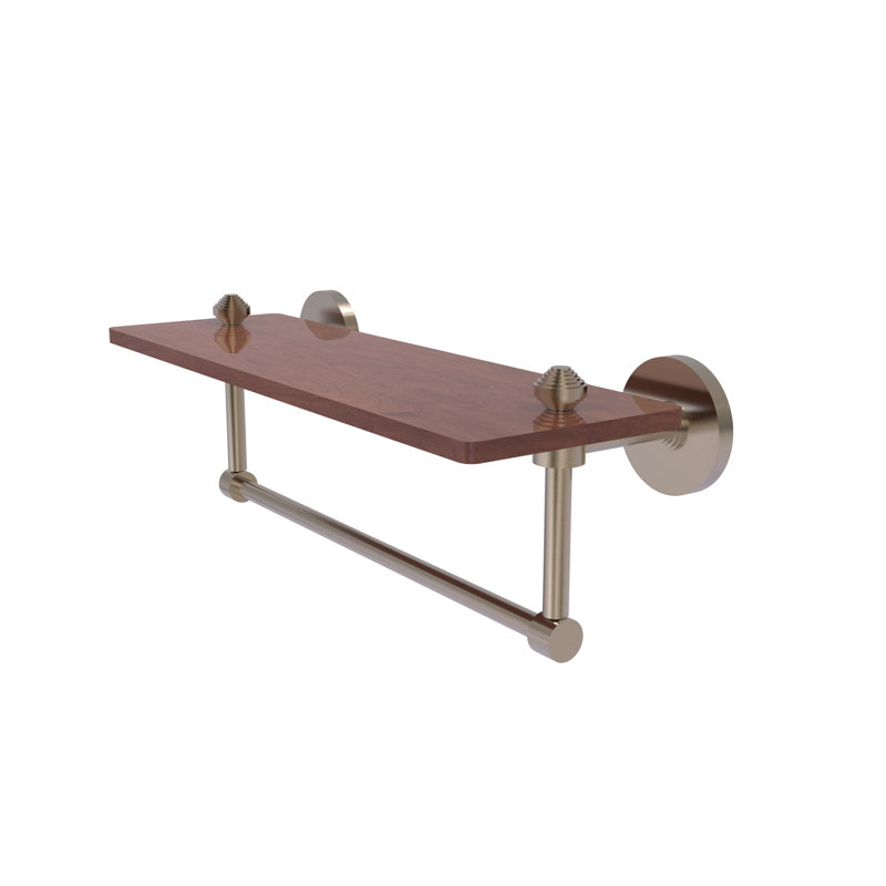 Tablette avec barre à serviettes Trond Ironwood, Étain antique, H 5 po x l 16 po x P 5 po