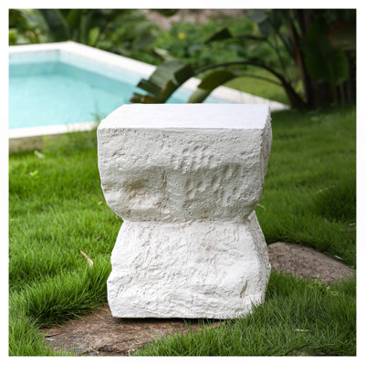Table d'appoint d'extérieur minimaliste moderne Paito, blanc