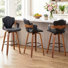 Hocking 360° Swivel Upholstered Counter Stool With Wood Frame
