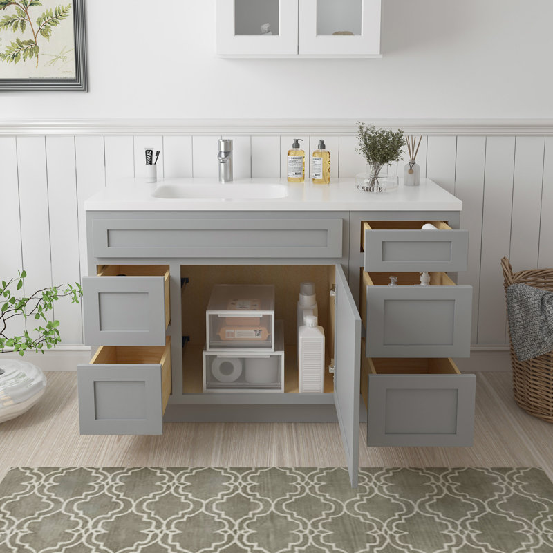 51'' Single Bathroom Vanity Base Only, Gray