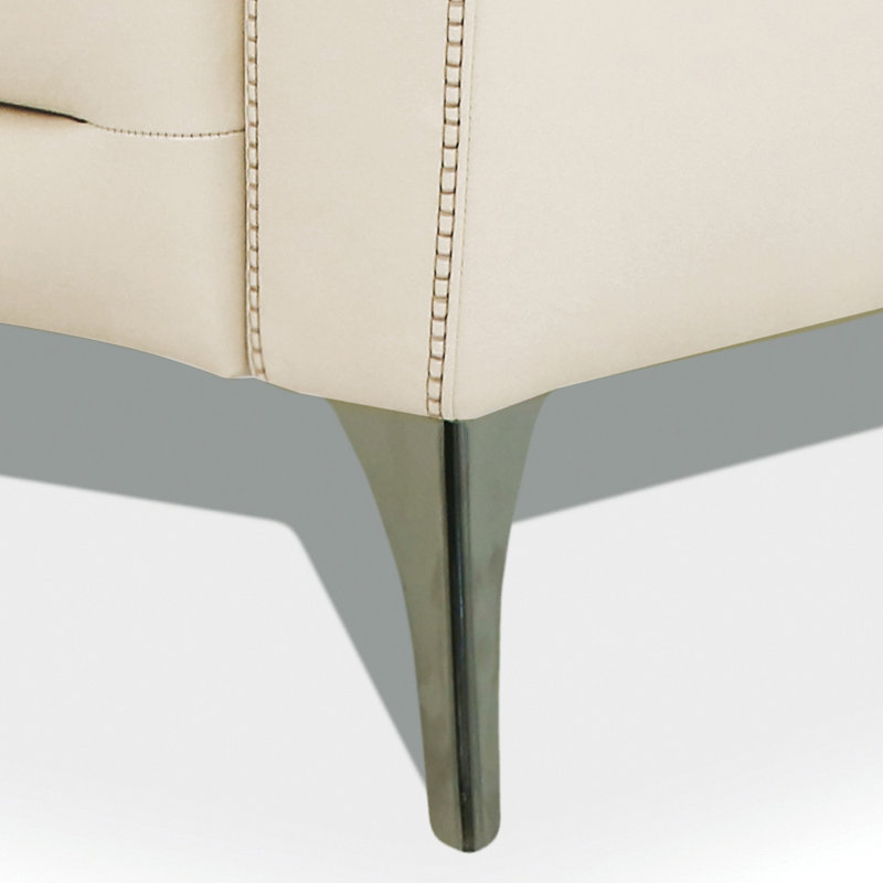Sametta Leather Armchair, Cream Genuine Leather